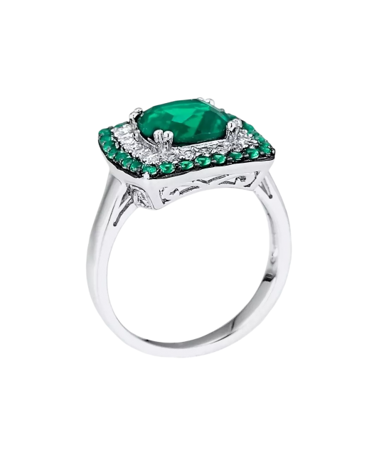 Sterling silver ring with zircons and spinels