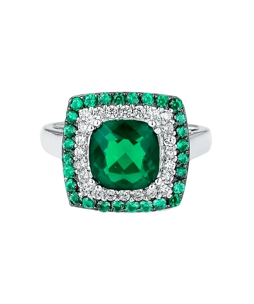 Sterling silver ring with zircons and spinels