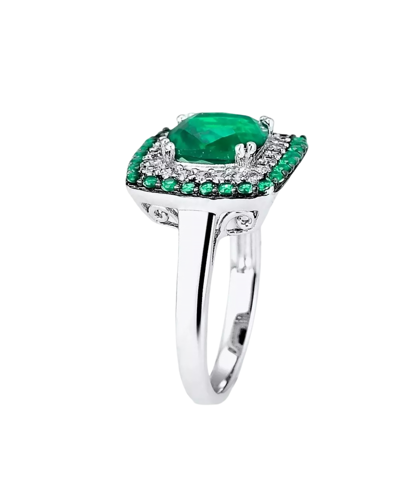 Sterling silver ring with zircons and spinels