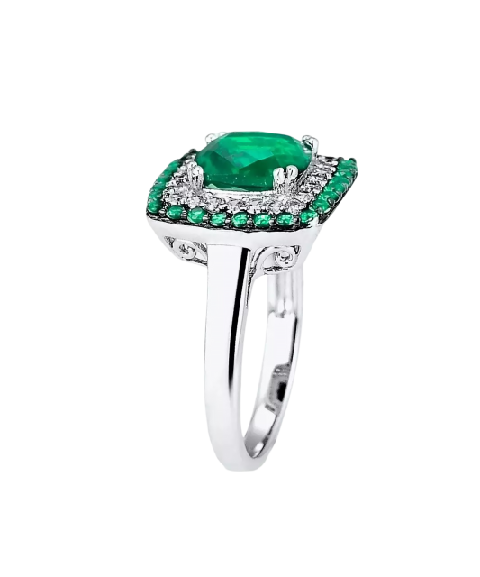 Sterling silver ring with zircons and spinels