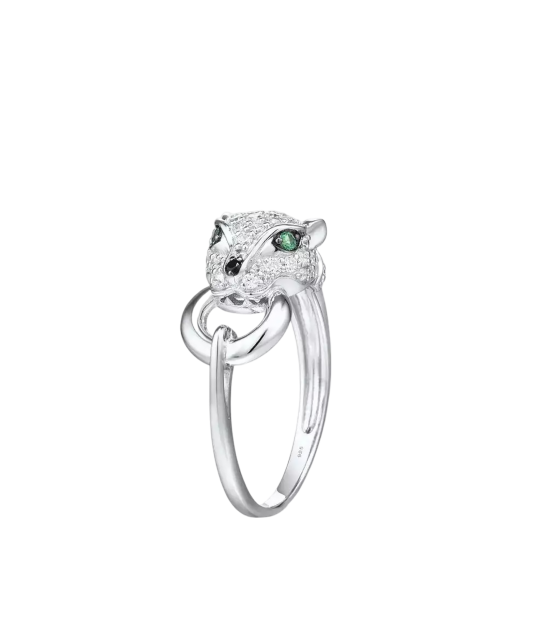 Sterling silver ring with zircons and spinels