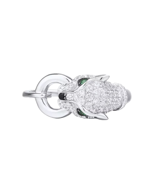 Sterling silver ring with zircons and spinels