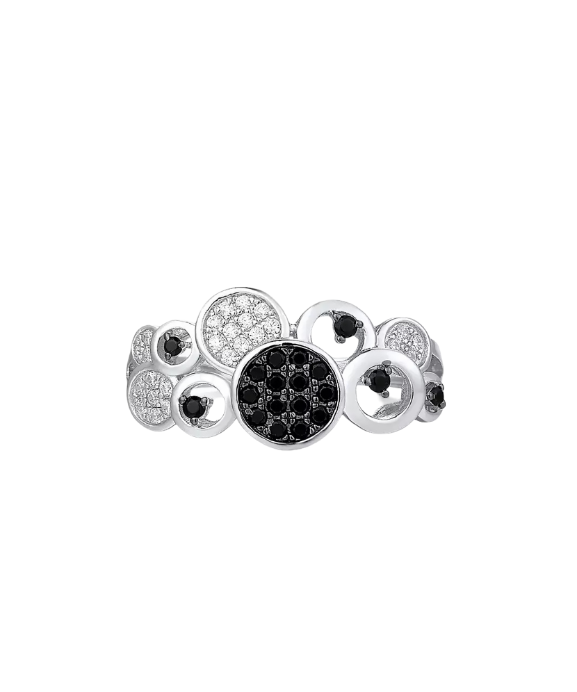 Sterling silver ring with zircons and spinels