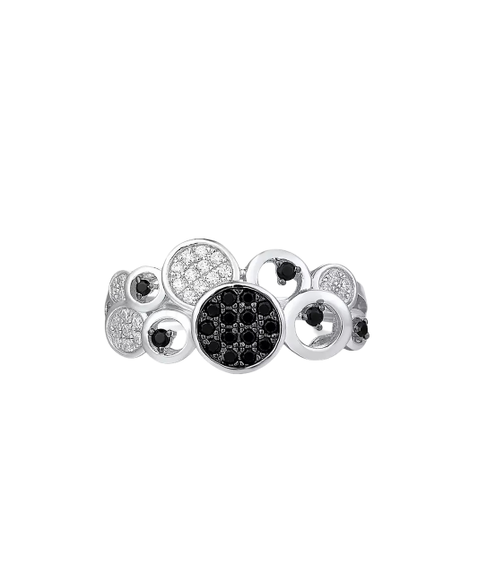 Sterling silver ring with zircons and spinels