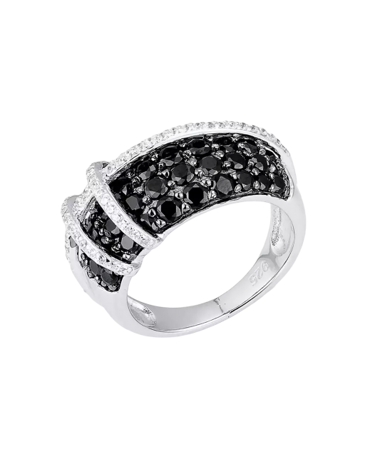 Sterling silver ring with zircons and spinels