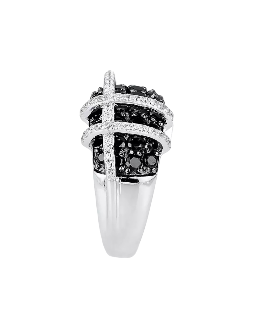 Sterling silver ring with zircons and spinels