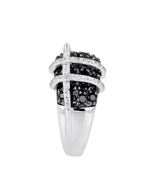 Sterling silver ring with zircons and spinels