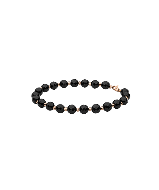 Gold bracelet with onyx 6mm