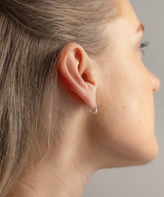 Gold earrings with zircons