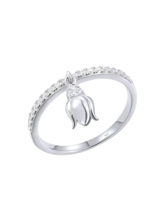 Sterling silver ring with zirconium