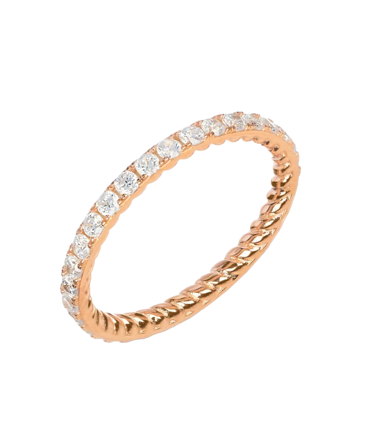 Gilded Sterling silver ring with zirconium