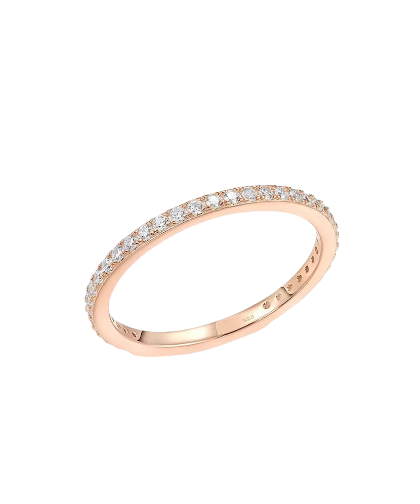 Gilded Sterling silver ring with zirconium