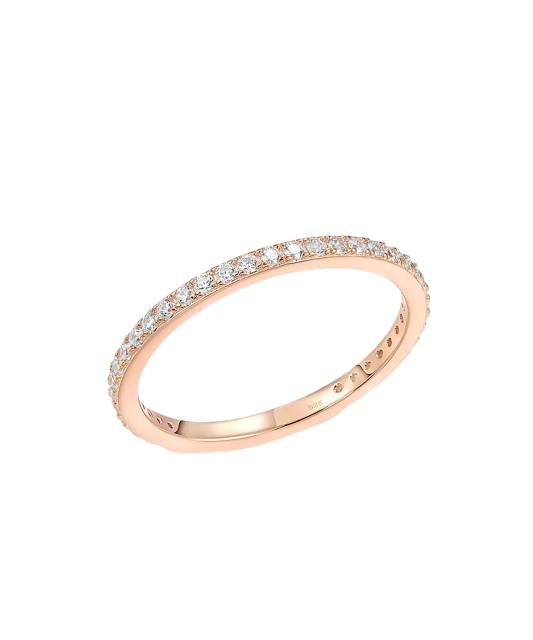 Gilded Sterling silver ring with zirconium