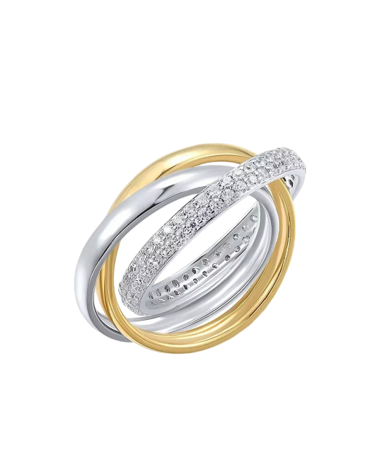 Gilded Sterling silver ring with zirconium