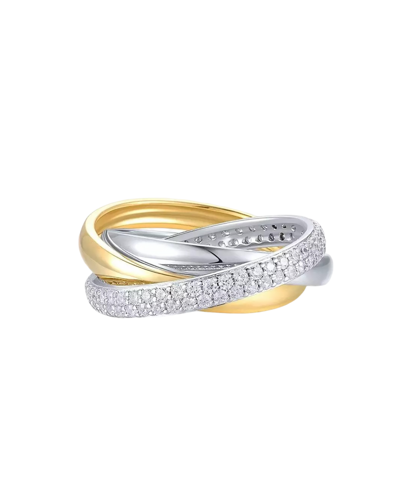 Gilded Sterling silver ring with zirconium