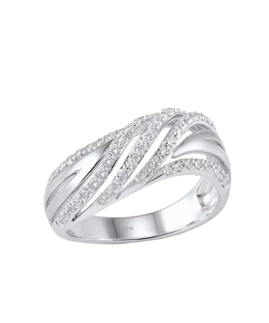Sterling silver ring with zirconium