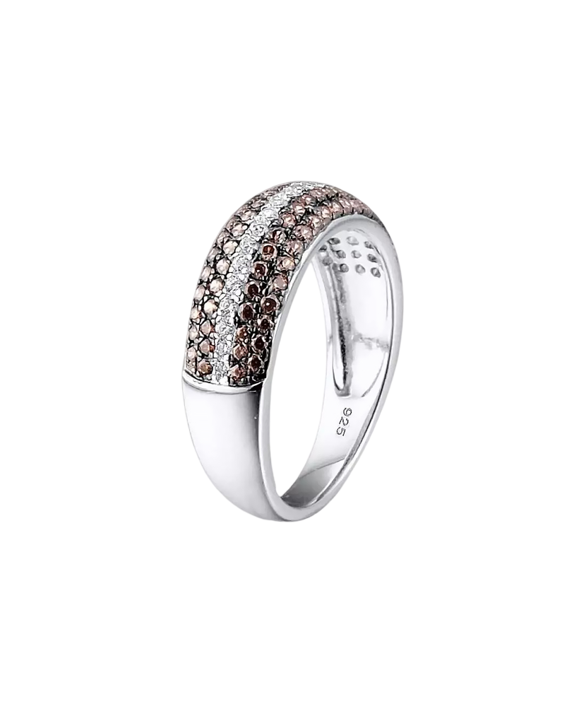 Sterling silver ring with zircons and spinels