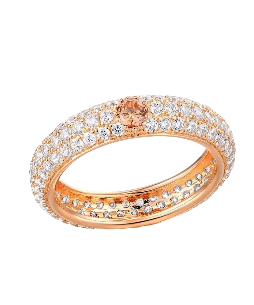 Gilded Sterling silver ring with zirconium