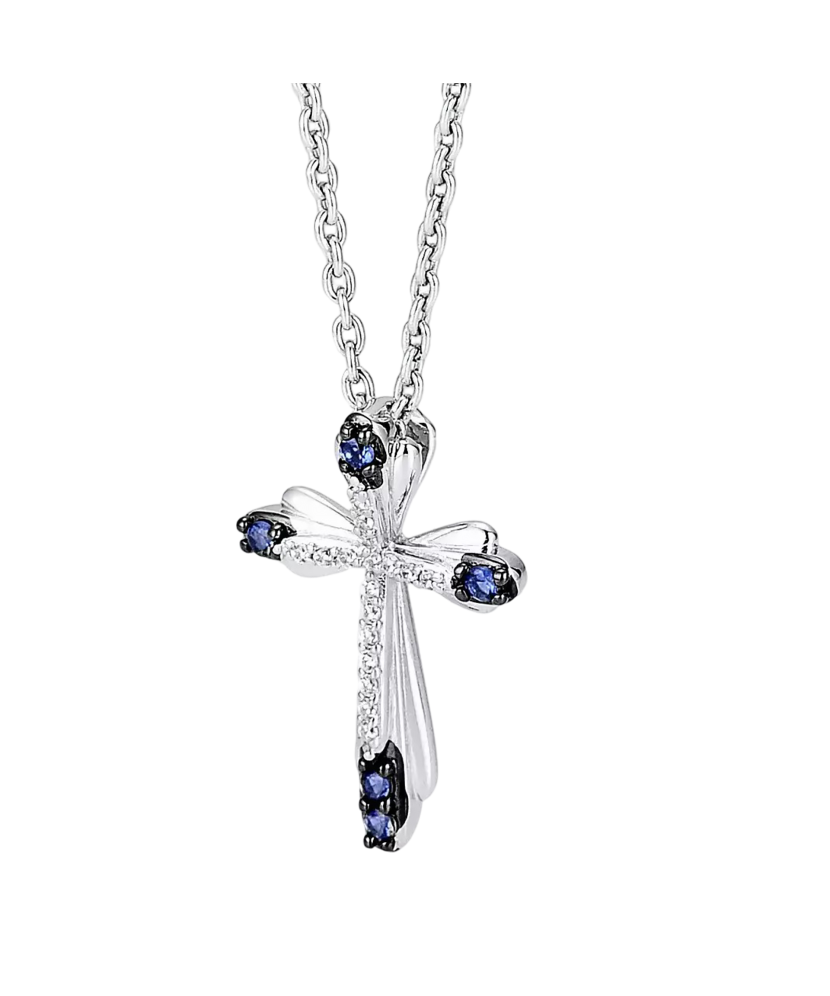 Sterling Silver pendant with spinels and zircons "Cross"