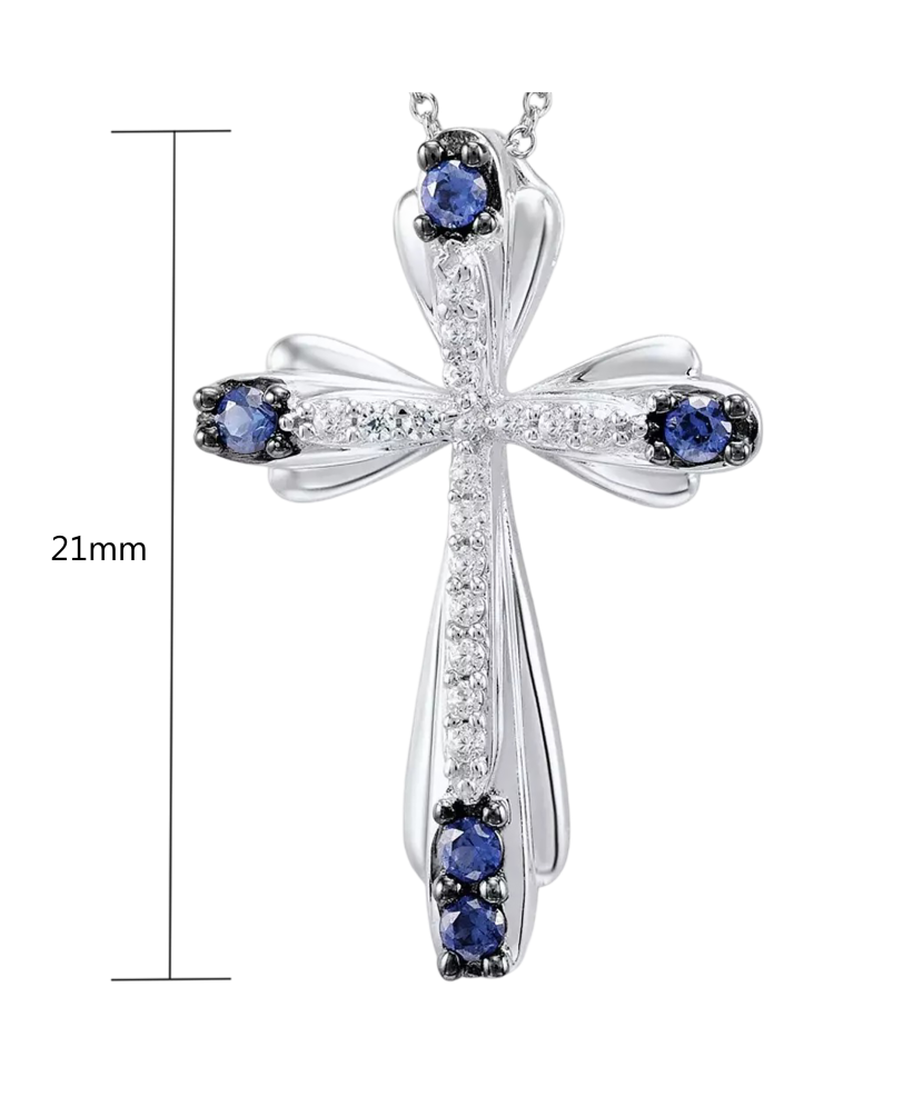 Sterling Silver pendant with spinels and zircons "Cross"