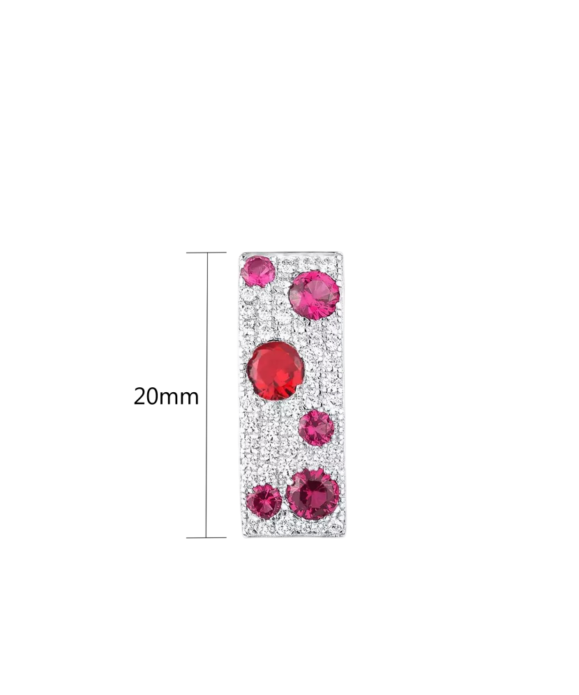 Sterling Silver pendant with nano rubies and zircons