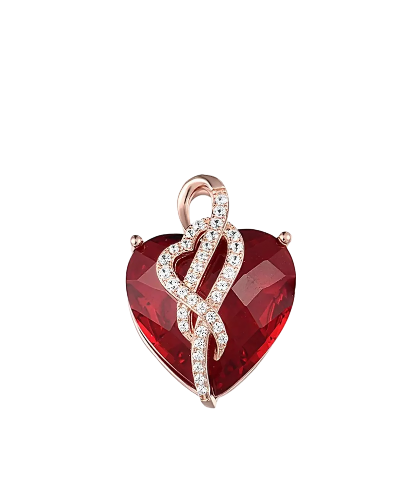 Gilded Sterling Silver pendant with zircons "Heart"