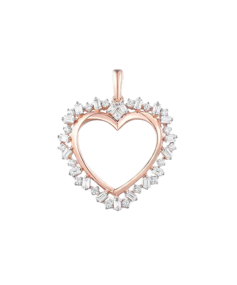 Gilded Sterling Silver pendant with zircons  "Heart"