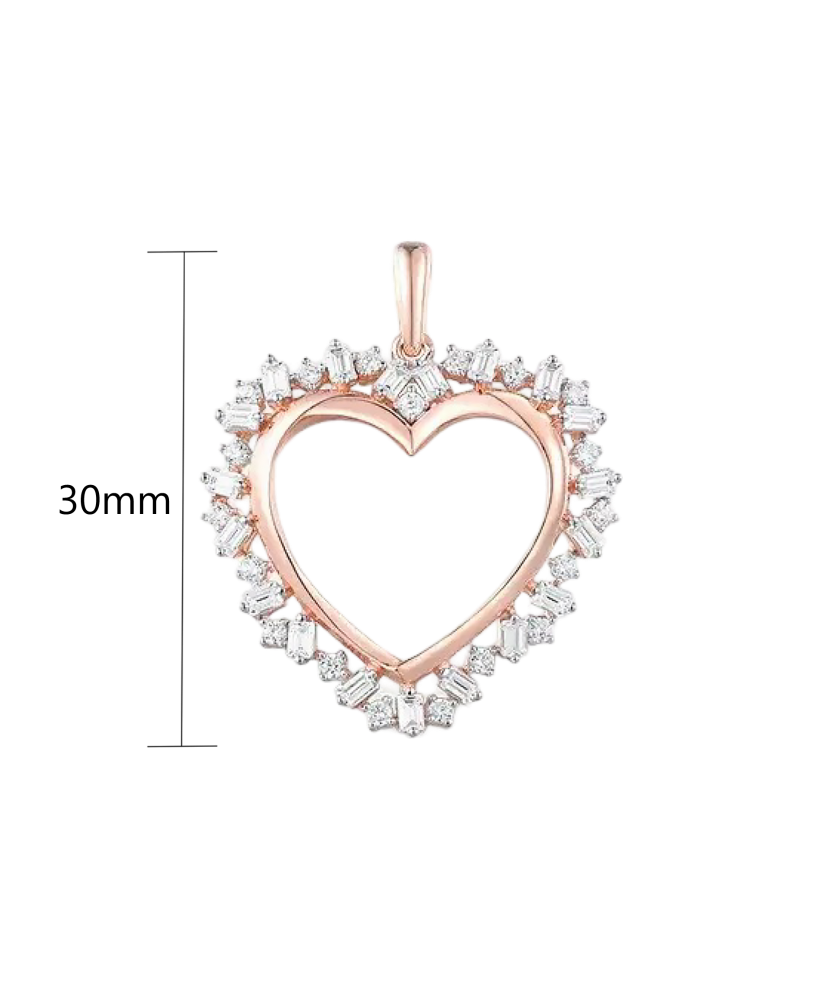 Gilded Sterling Silver pendant with zircons  "Heart"