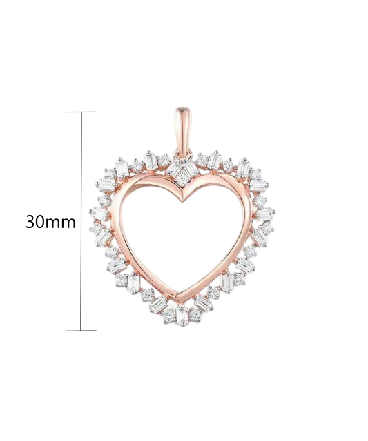 Gilded Sterling Silver pendant with zircons  "Heart"