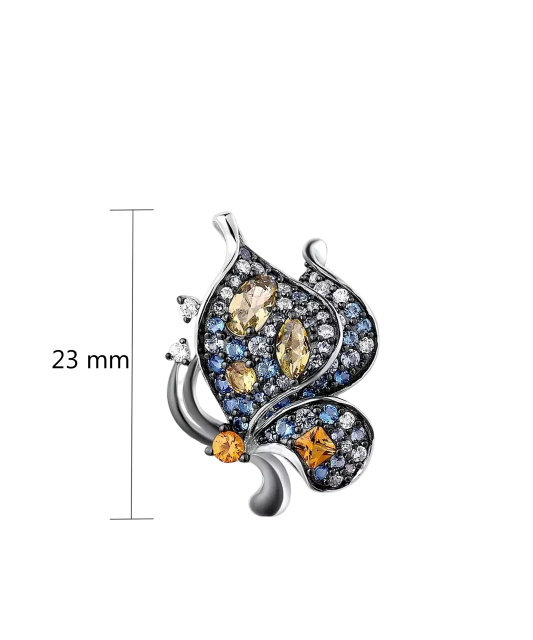 Hopea riipus spinelleillä ja zirkoneilla "Perhonen"