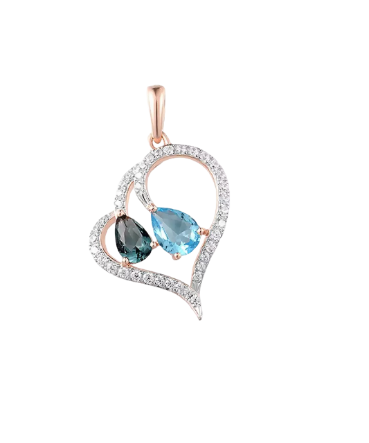 Gilded Sterling Silver pendant with zircons "Heart"