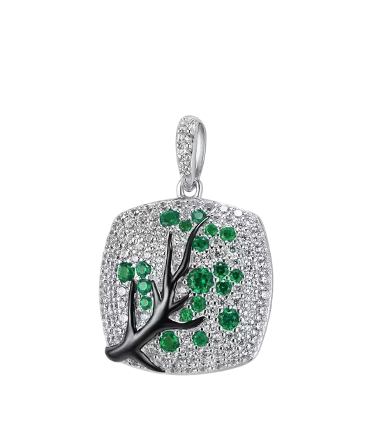 Sterling Silver pendant with spinels and zircons