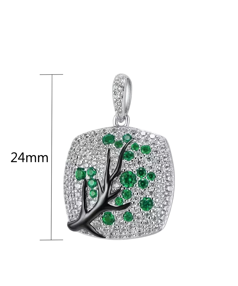 Sterling Silver pendant with spinels and zircons