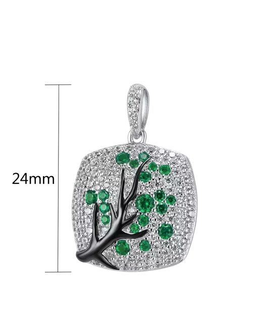 Sterling Silver pendant with spinels and zircons