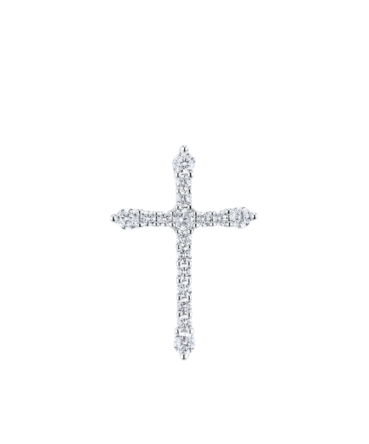 Sterling Silver pendant with zircons "Cross"