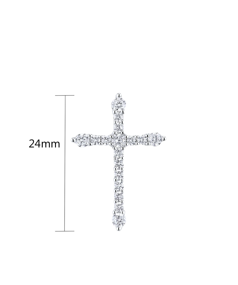 Sterling Silver pendant with zircons "Cross"