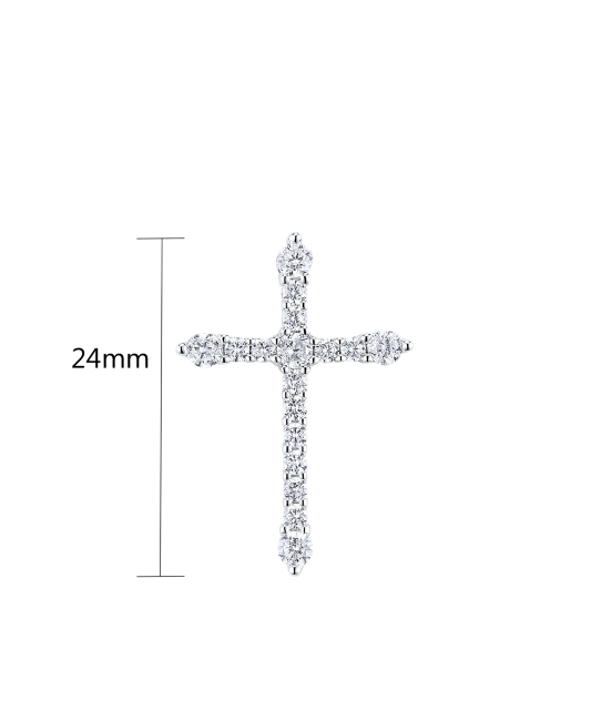 Sterling Silver pendant with zircons "Cross"