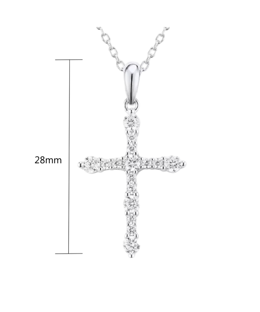 Sterling Silver pendant with zircons "Cross"