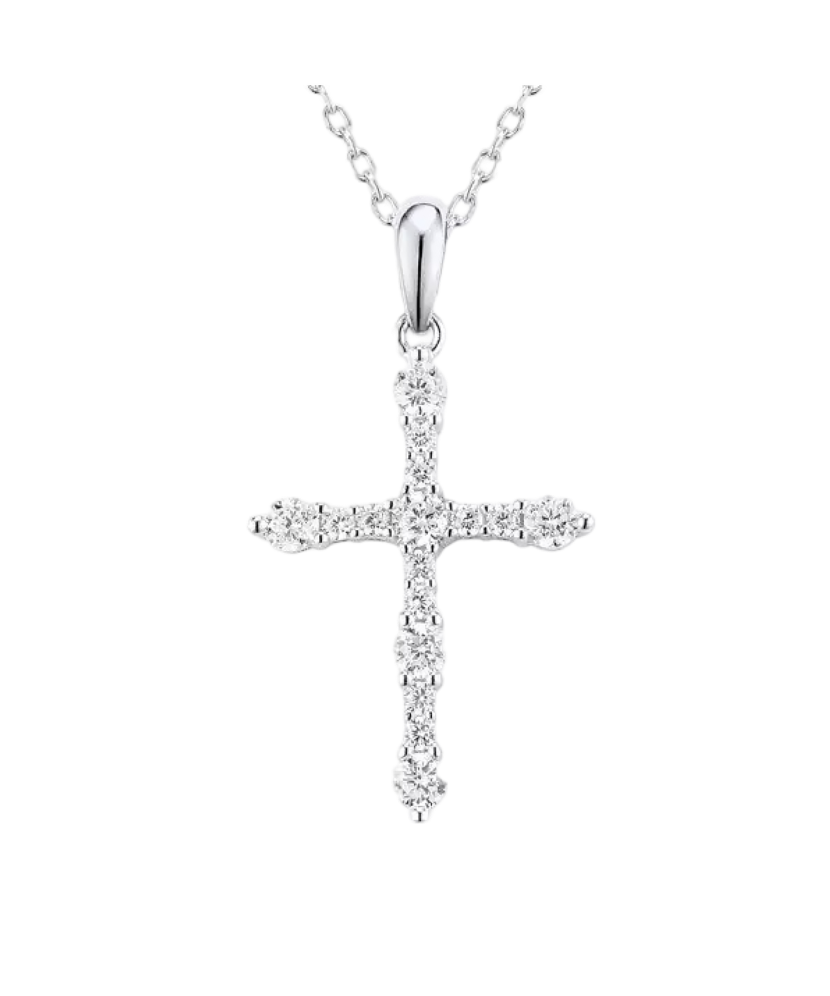 Sterling Silver pendant with zircons "Cross"