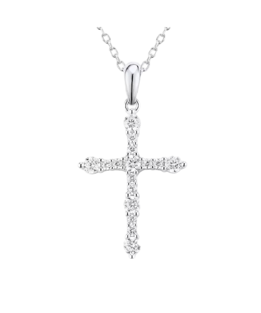 Sterling Silver pendant with zircons "Cross"
