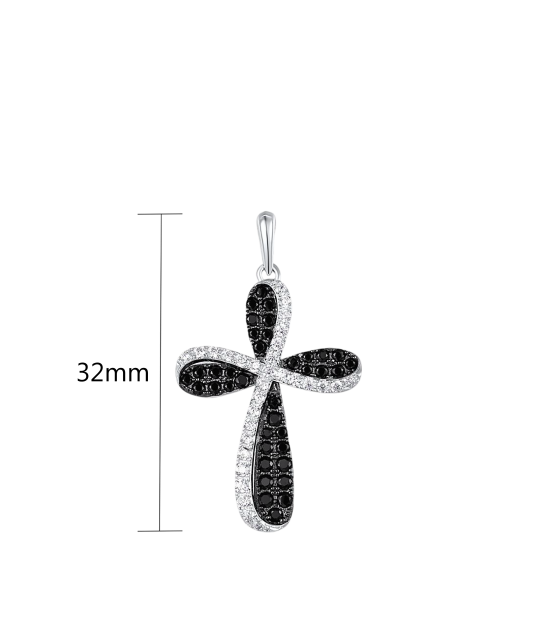 Sterling Silver pendant with spinels and zircons "Cross"