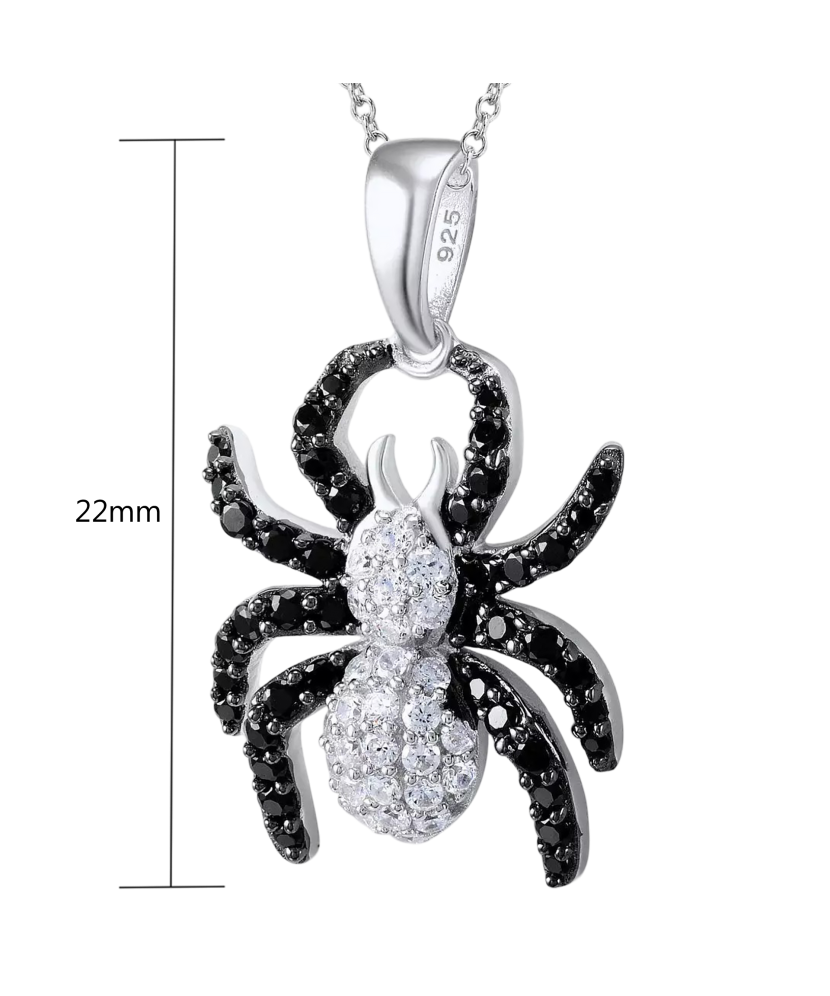 Sterling Silver pendant with spinels and zircons "spider"