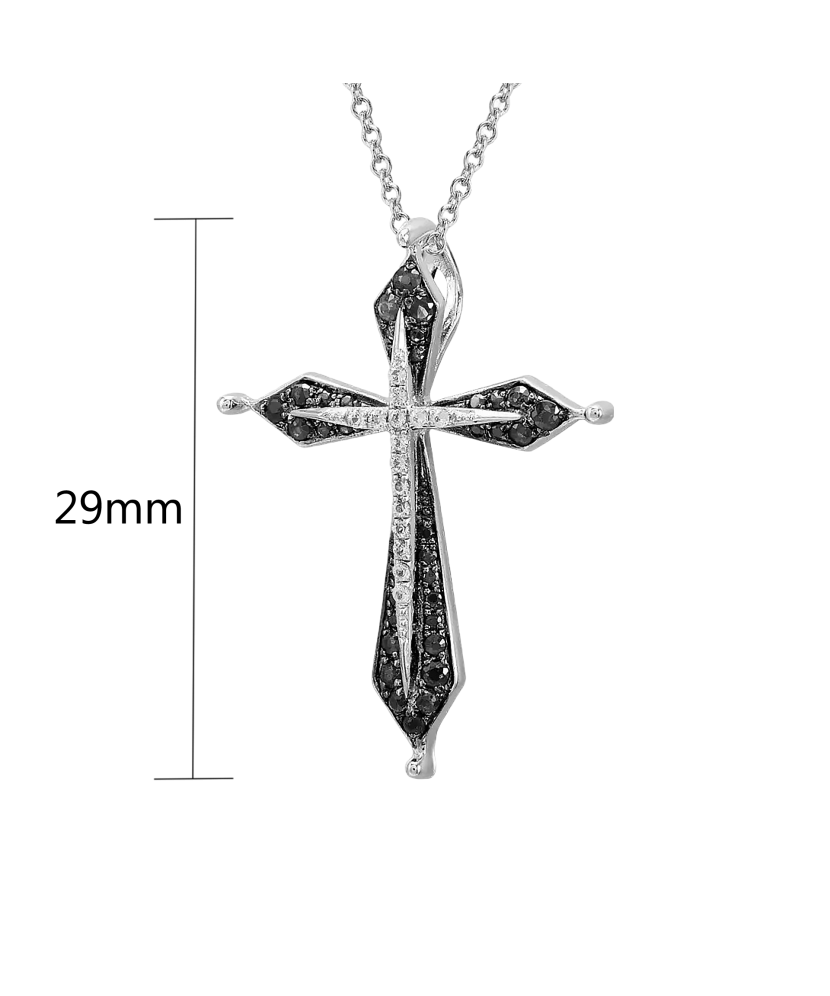 Sterling Silver pendant with spinels and zircons "Cross"