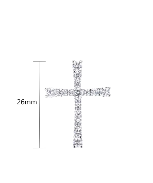 Sterling Silver pendant with zircons "Cross"