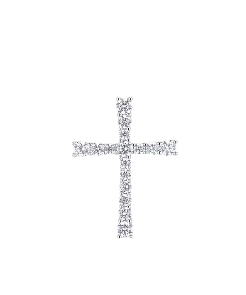 Sterling Silver pendant with zircons "Cross"