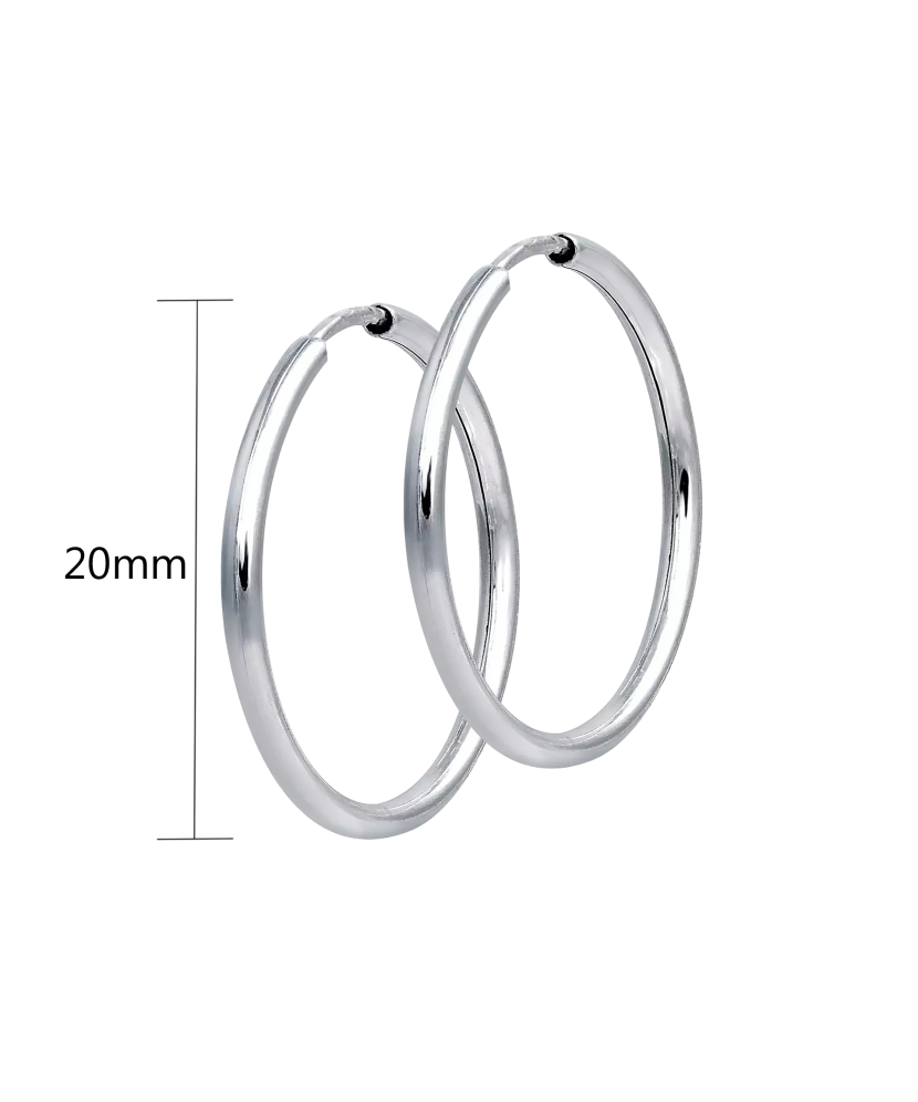 Sterling silver hoop earrings 20mm