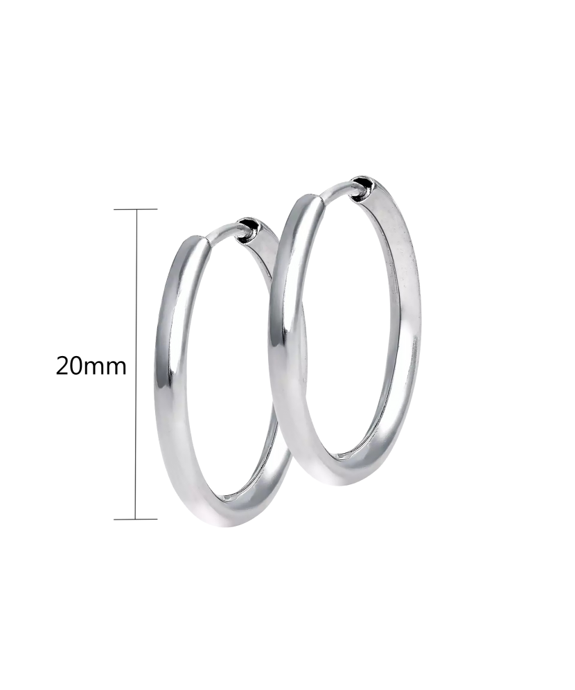 Sterling silver hoop earrings 20mm