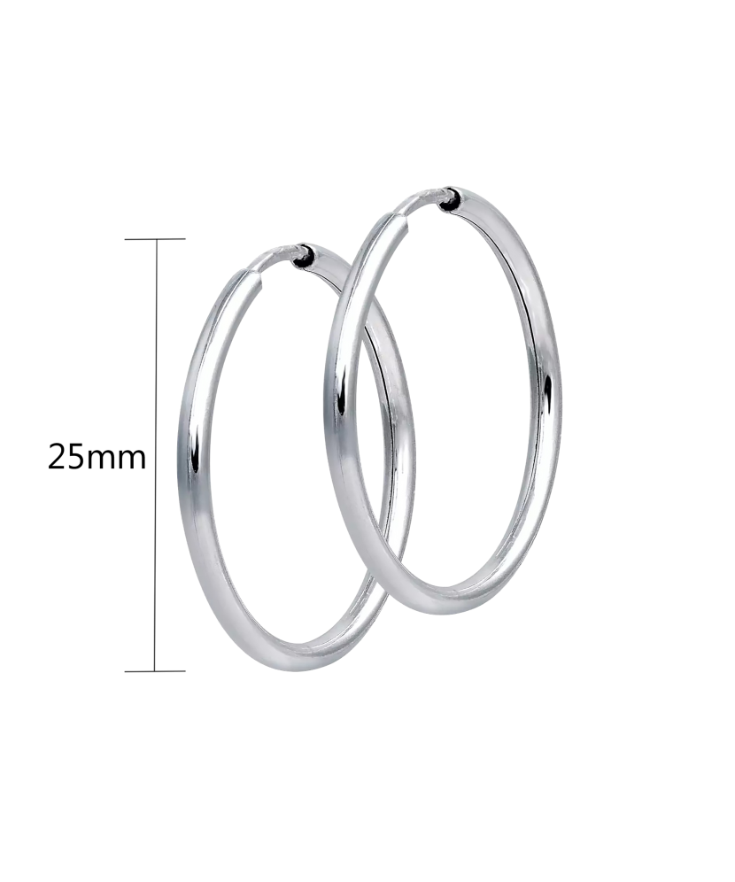 Sterling silver hoop earrings 25mm
