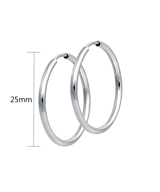 Sterling silver hoop earrings 25mm