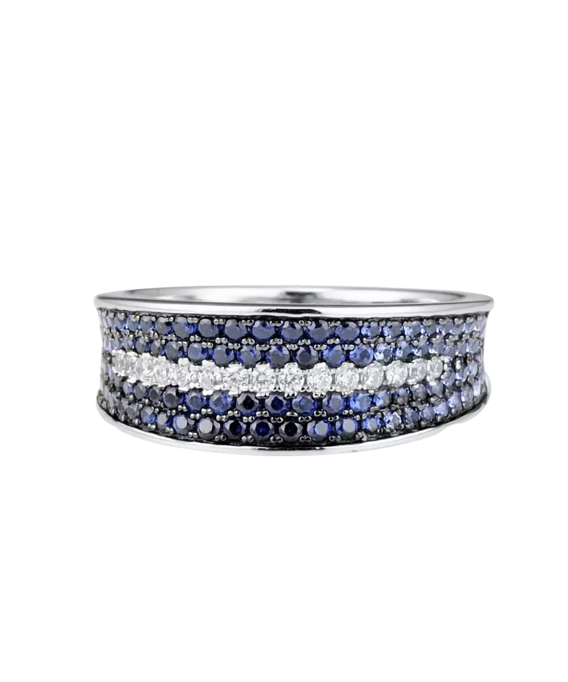 Sterling silver ring with zircons